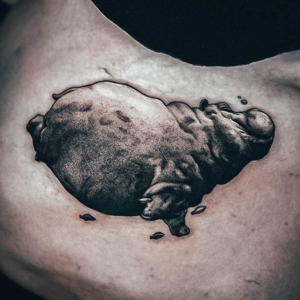 Nice Hippo Tattoos For Women