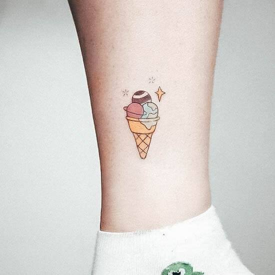 Nice Ice Cream Tattoos For Women