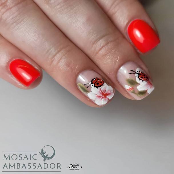 Nice Ladybug Nails For Women