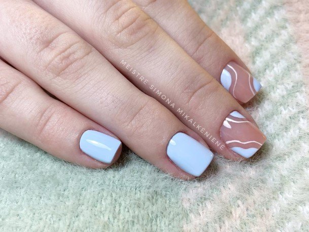 Nice Light Blue Nails For Women