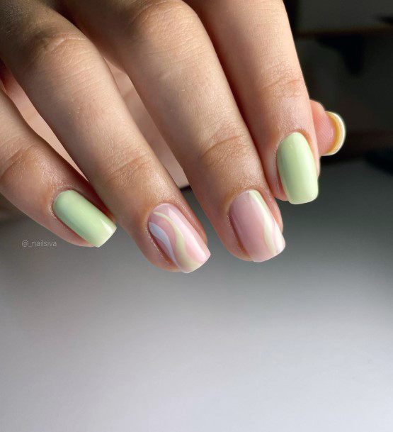 Nice Light Green Nails For Women