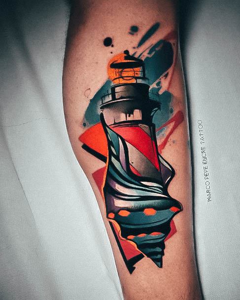 Nice Lighthouse Tattoos For Women