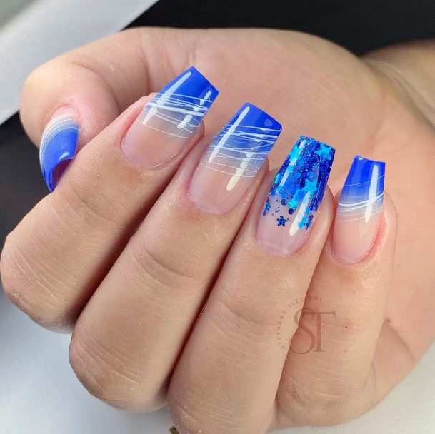 Nice Navy Blue Dress Nails For Women