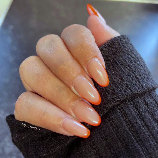 Nice Orange Dress Nails For Women