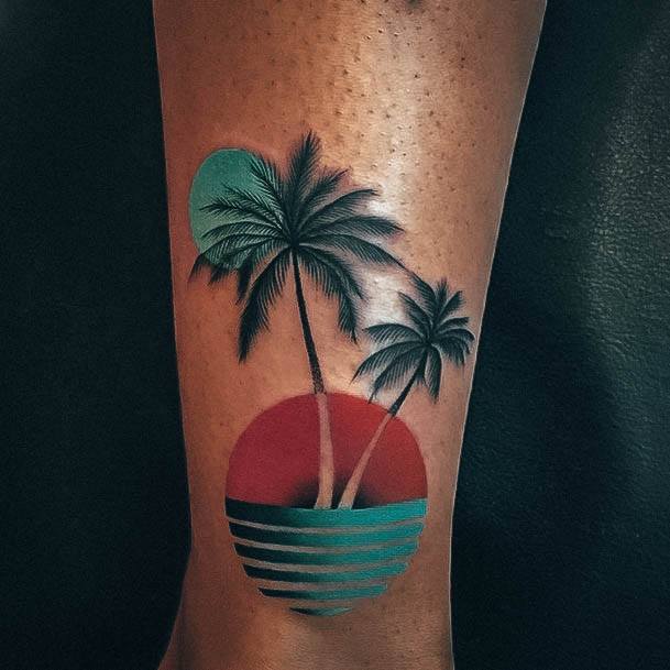 Nice Palm Tree Tattoos For Women