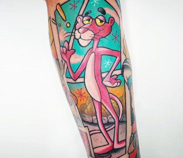 Nice Pink Panther Tattoos For Women