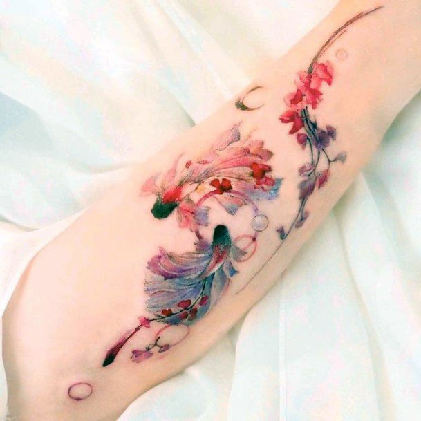 Nice Pink Tattoos For Women