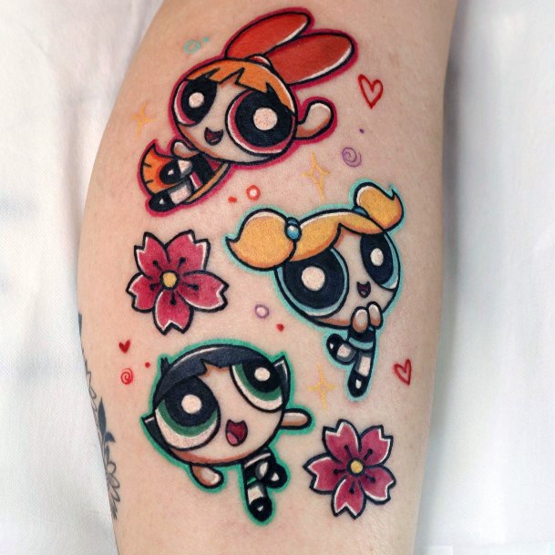 Nice Powerpuff Girls Bubbles Tattoos For Women