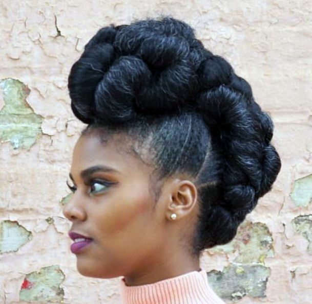 Nice Pulled Up Curls To Form A Mohawk For The Exotic Women