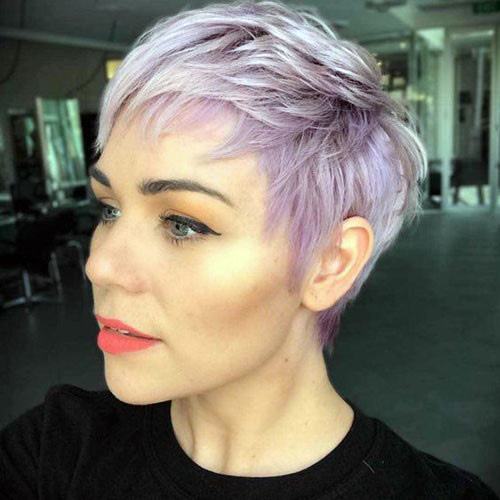 Nice Purple Pixie Cuts For Women With Thin Hair