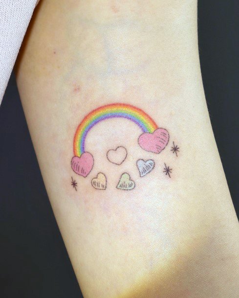 Nice Rainbow Tattoos For Women