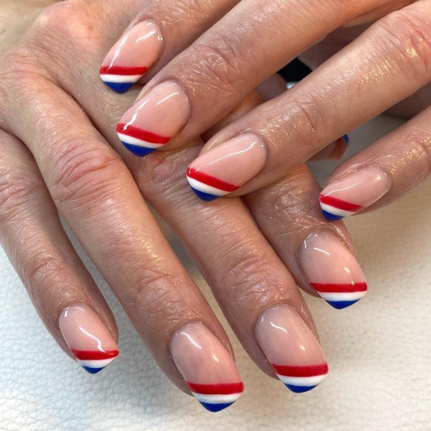 Nice Red And Blue Nails For Women