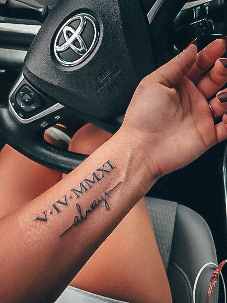 Nice Roman Numeral Tattoos For Women