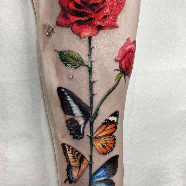 Nice Rose Forearm Tattoos For Women