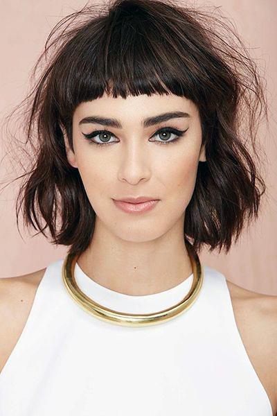 Nice Short Messy Bang Hairstyle For Women Casual Loose Waves