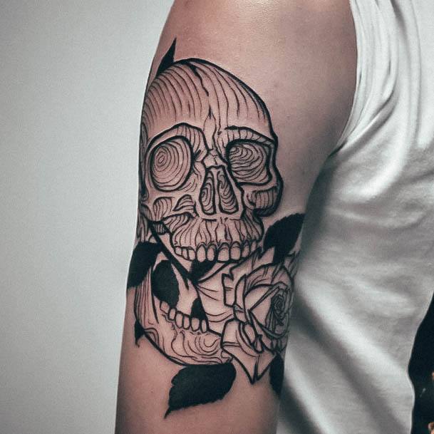 Nice Skull And Rose Tattoos For Women