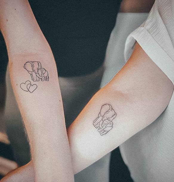 Nice Small Elephant Tattoos For Women