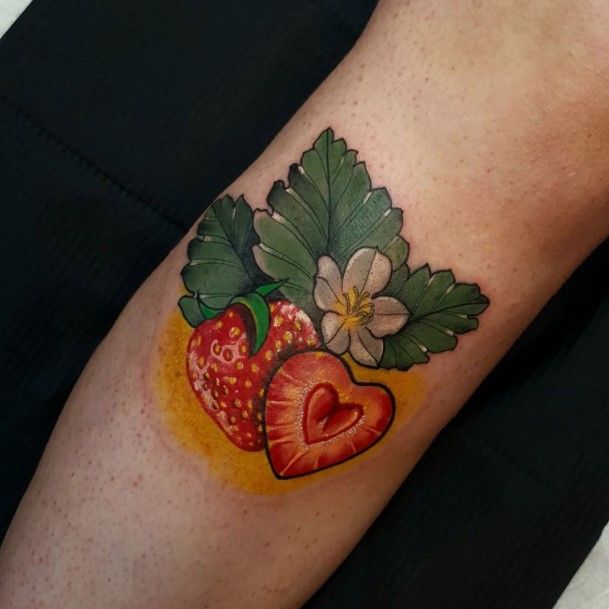 Nice Strawberry Tattoos For Women