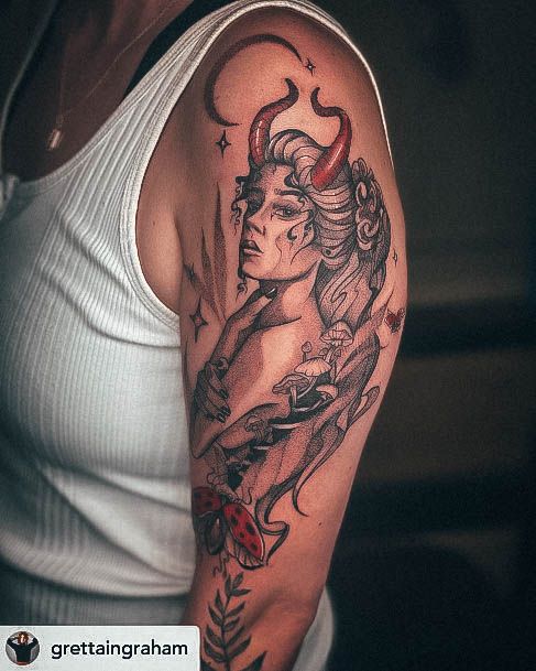 Nice Taurus Tattoos For Women