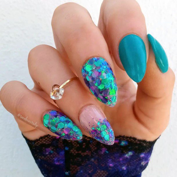 Nice Teal Turquoise Dress Nails For Women
