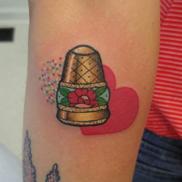 Nice Thimble Tattoos For Women