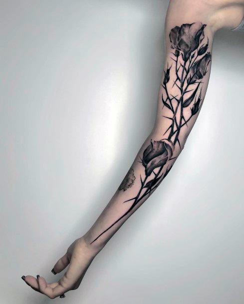 Nice Thorns Tattoos For Women