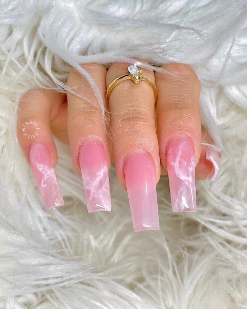 Nice Translucent Pink Nails For Women