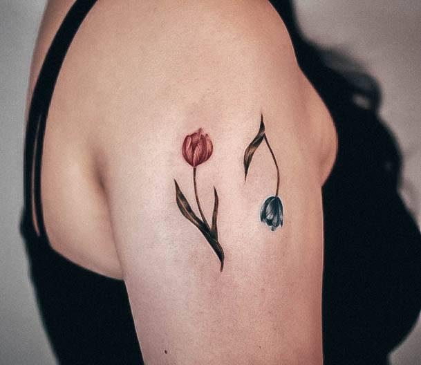 Nice Tulip Tattoos For Women