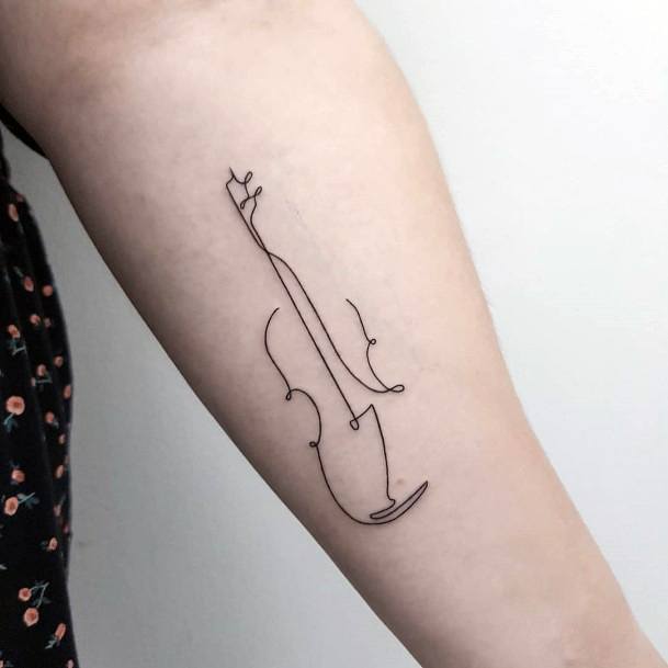 Nice Violin Tattoos For Women