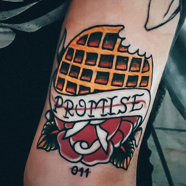 Nice Waffle Tattoos For Women