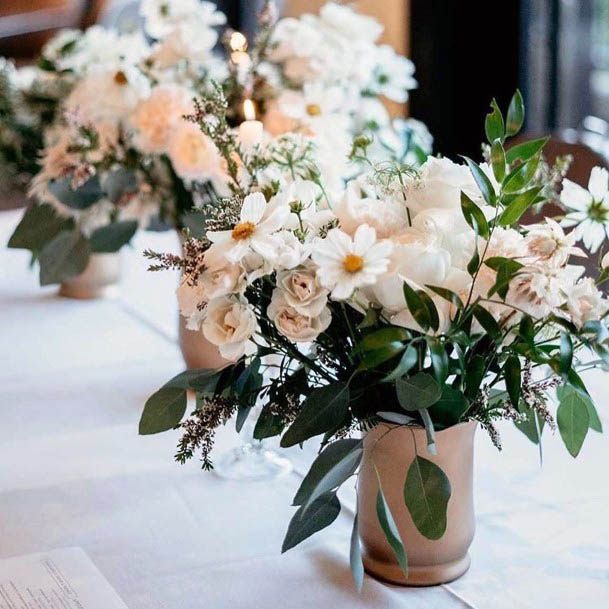 Nice White Flower Wedding Centerpieces