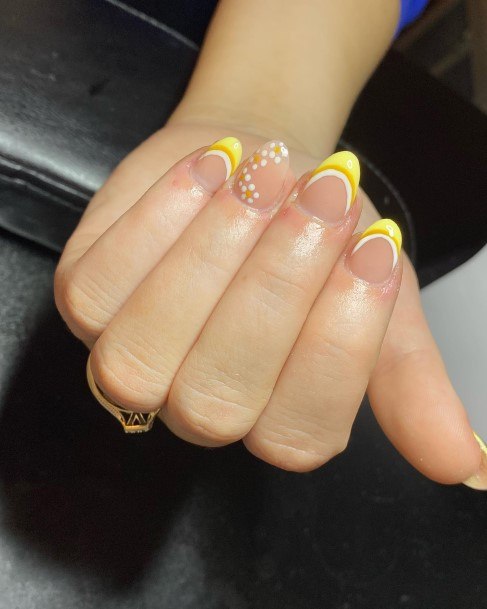 Nice Yellow French Tip Nails For Women