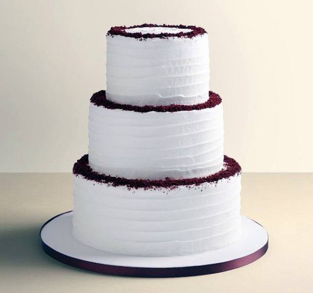 No Fuss White Red Velvet Wedding Cake