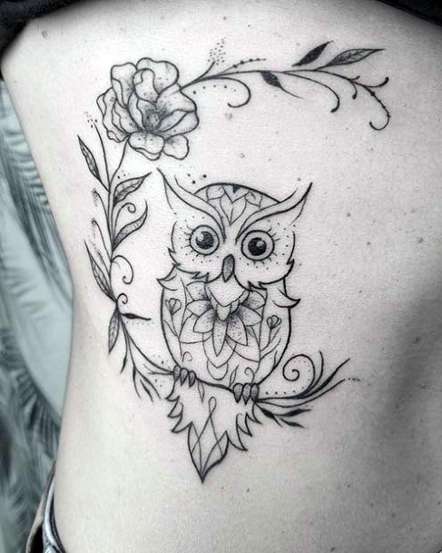 Nocturnal Owl Tattoo Women Torso