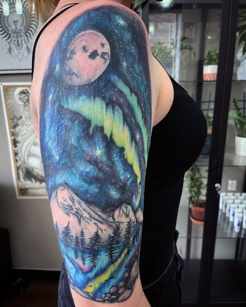 Northern Lights Girls Tattoo Ideas