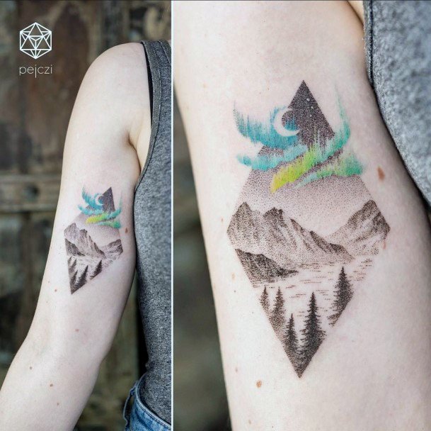 Northern Lights Womens Feminine Northern Lights Tattoos