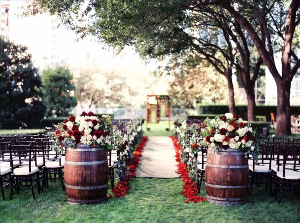 November Wedding Flowers Barrel