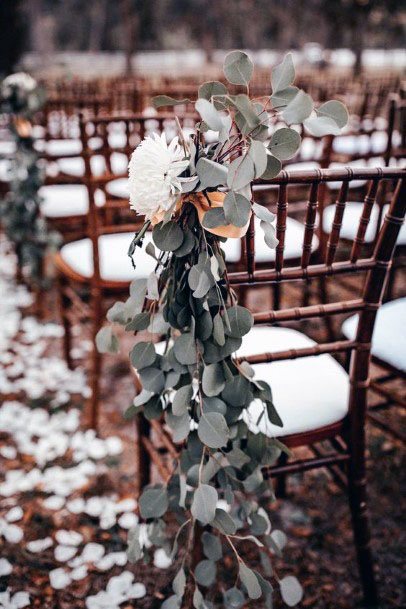 November Wedding Flowers Chair Decor