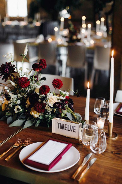 November Wedding Flowers Dining Table