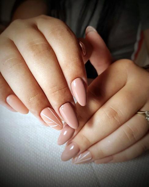 Nude Coral Shellac Nails For Women