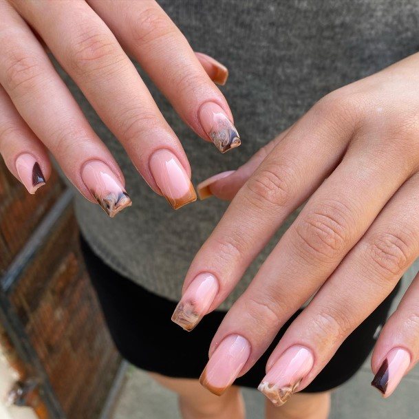 Nude Marble Female Nail Designs