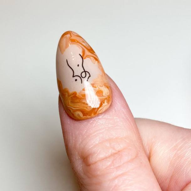 Nude Marble Womens Nail Designs