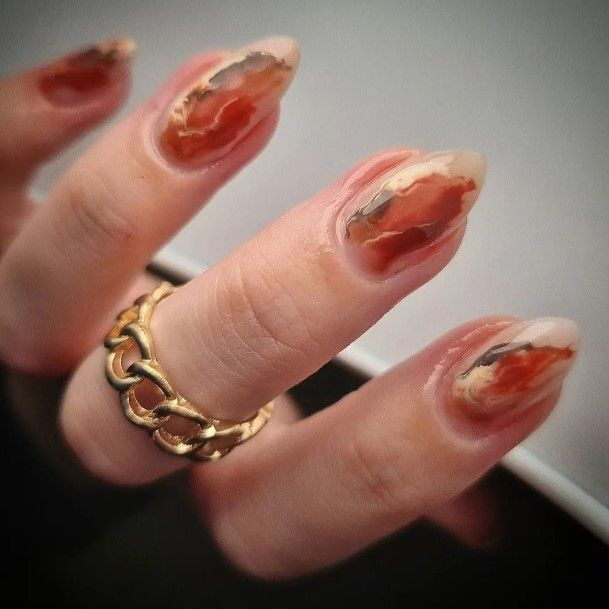 Nude Marble Womens Nail Ideas