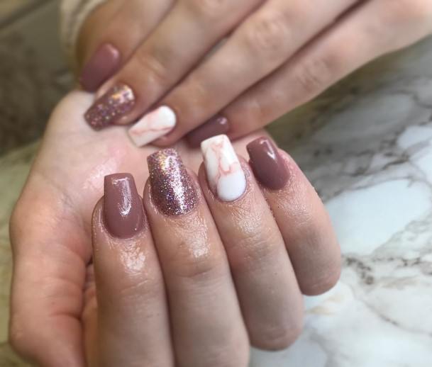 Nude Marble Womens Nails