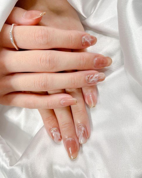 Nude Marbleic Womens Nude Marble Nail Designs