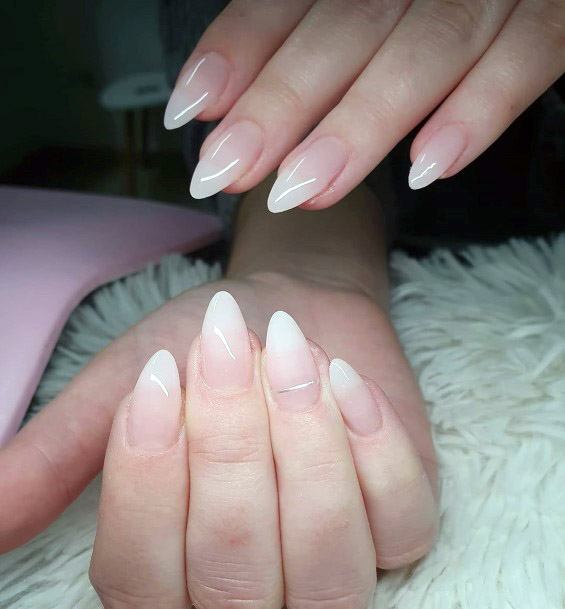 Nude Ombre Sharp Tipped Nails