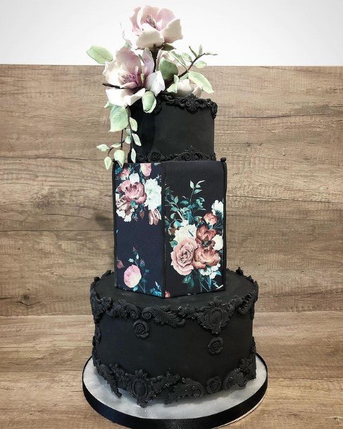 Obsidian Black Wedding Cake