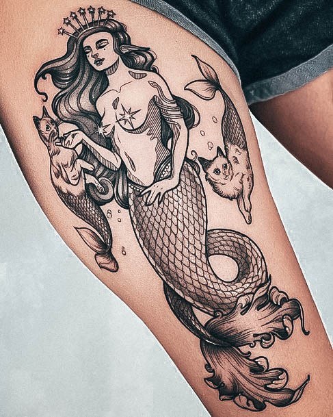 Ocean Awesome Mermaid Tattoos For Women