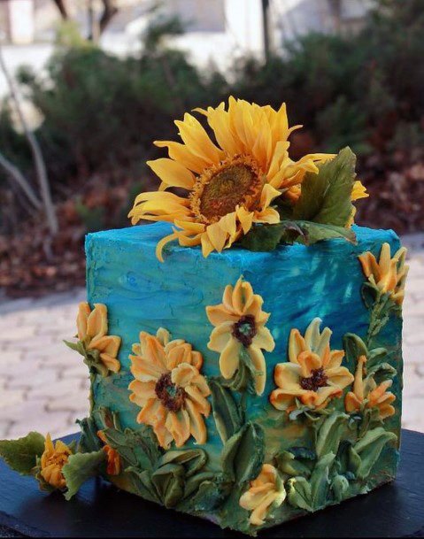 Oceanic Artful Cake Womens Wedding Sunflower