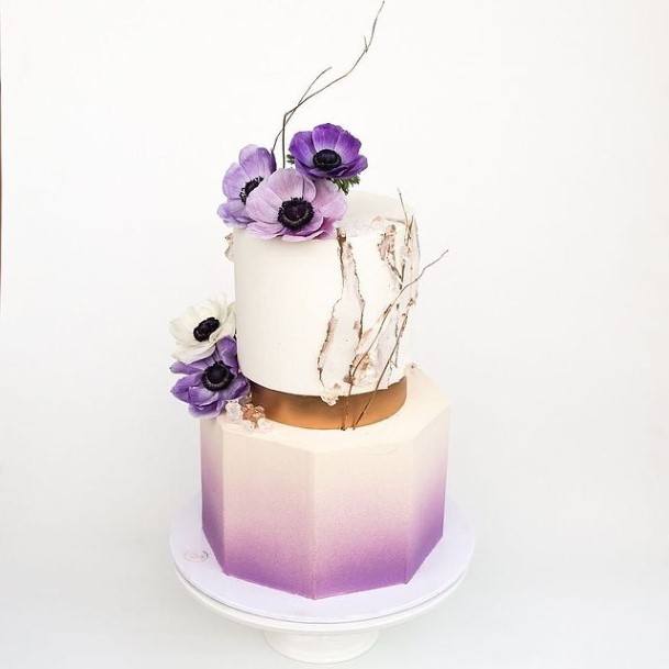 Octagen Purple Wedding Cake